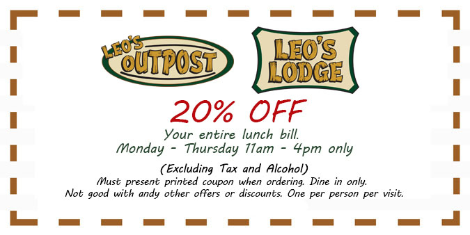 20% Off Lunch Coupon